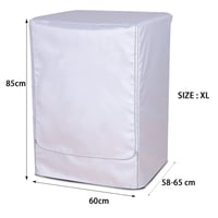 LUOHONG Ochranný kryt na práčku XL (58-65 x 60 x 85 cm) vodoodolný a prachotesný obal na práčku so sušičkou s predným plnením, strieborný so zipsom 2