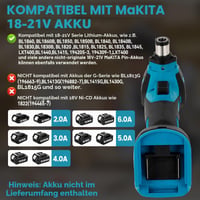 Akumulátorové automatické kladivo pre Makita 18V, elektrická klincovačka s magnetickým skľučovadlom na drevo a mäkké kovy (bez akumulátora) 9
