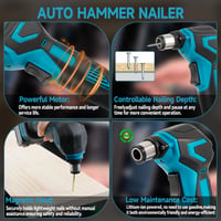 Akumulátorové automatické kladivo pre Makita 18V, elektrická klincovačka s magnetickým skľučovadlom na drevo a mäkké kovy (bez akumulátora) 6