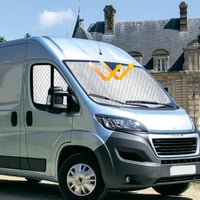 Vnútorná tepelnoizolačná clona na čelné sklo pre Fiat Ducato X250/290 a Peugeot Boxer 2006-2025, 3-dielna sada, vodoodolná, odolná voči UV žiareniu, skladacia roleta 9