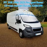 Vnútorná tepelnoizolačná clona na čelné sklo pre Fiat Ducato X250/290 a Peugeot Boxer 2006-2025, 3-dielna sada, vodoodolná, odolná voči UV žiareniu, skladacia roleta 2