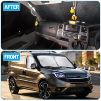 Vnútorná tepelnoizolačná clona na čelné sklo pre modely Vauxhall Vivaro 2019-2025, 3-dielna nepremokavá súprava odolná voči UV žiareniu, skladateľný kryt na čelné sklo 5