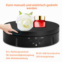 Platan Rotativ Electric luolety pentru Fotografie, Suport Rotativ 360 de Grade, Capacitate de Încărcare 10 kg, cu 5 Fundaluri, pentru Bijuterii și Videoclipuri Live 6
