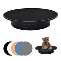 Platou Rotativ Electric luolety pentru Fotografie, Suport Rotativ Motorizat 90/180/360 Grade cu Acumulator, Masă de 20 cm cu Capacitate de Încărcare de 8 kg, cu 5 Fundaluri 1
