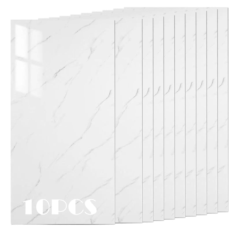 Dale autoadezive pentru pardoseală LUPATDY, 30x60 cm, 10 bucăți, 2,5 mm, efect de marmură din PET, impermeabile și antiderapante, pentru baie și bucătărie, PVC