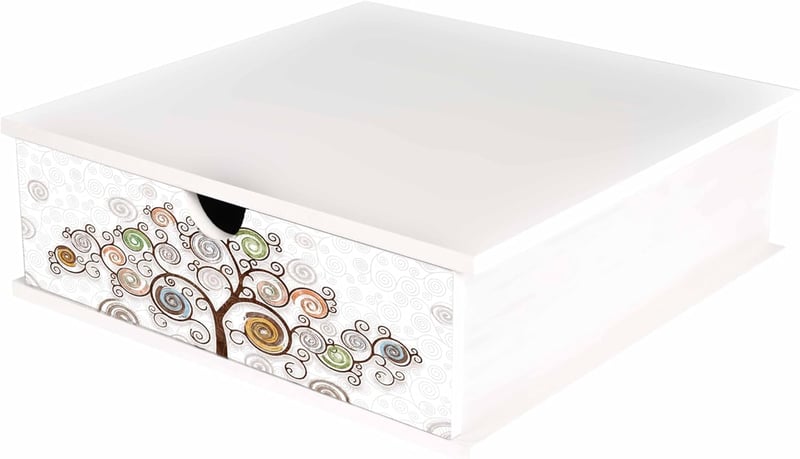 Lupia Kávékapszula és Pad Tárolófiók Fehér Fa 33x33 cm Konyhai Szervező