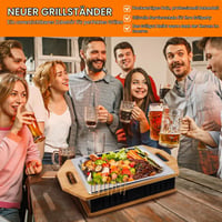 Luqixcey BBQ pladanj za održavanje topline s čajnim svjećicama, poklopcem od nehrđajućeg čelika, za grilano meso i hranu, pladanj za posluživanje roštilja 5