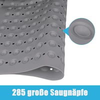 Protišmyková sprchová rohož Lurowo 80x80 cm, kúpeľňová rohož s prísavkami do sprchy a vane, sivá 3