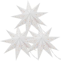 Lurrose Papír Csillag Lámpás 35cm - 3db Fehér Függeszthető Karácsonyi Dekoráció, 9 Ágú Összecsukható Lampion Esküvőre, Születésnapra 7