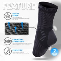 Lusenone 2 db Bokaszalag Kompressziós Bokaortézis Plantar Fasciitis Achilles Ín Fekete S 2