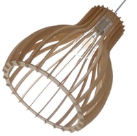 Závesné svietidlo LUSSIOL Helsinki S, drevo, prírodná farba, 60 W, priemer 28 x výška 34 cm 2