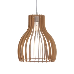 LUSSIOL Helsinki S viseća svjetiljka, drvo, prirodna boja, 60 W, promjer 28 x visina 34 cm