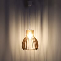 Závesné svietidlo LUSSIOL Helsinki S, drevo, prírodná farba, 60 W, priemer 28 x výška 34 cm 6