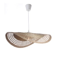 Lussiol Ondine bohémsky luster, závesné svietidlo z prírodného ratanu – stropné svietidlo s objímkou E27, biely kábel, kompatibilné s LED, 60 W, Ø 60 cm 2