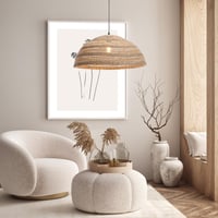 Lussiol Paula boemski luster od prirodnog ratana, s E27 grlom, crnim kabelom, promjer 58 cm x visina 25 cm, maks. 60 W, kompatibilan s LED žaruljama 2