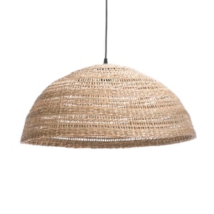 Lussiol Paula boemski luster od prirodnog ratana, s E27 grlom, crnim kabelom, promjer 58 cm x visina 25 cm, maks. 60 W, kompatibilan s LED žaruljama