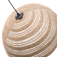 Lussiol Paula boemski luster od prirodnog ratana, s E27 grlom, crnim kabelom, promjer 58 cm x visina 25 cm, maks. 60 W, kompatibilan s LED žaruljama 3