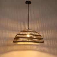 Lussiol Paula boemski luster od prirodnog ratana, s E27 grlom, crnim kabelom, promjer 58 cm x visina 25 cm, maks. 60 W, kompatibilan s LED žaruljama 4