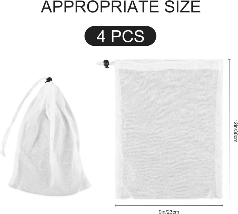 LUTER 30x23 cm Finom Szűrőzsák Pool Cleaner Vákuumhoz 4 db Nylon Háló