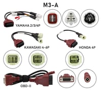 Diagnostické zariadenie na motocykle LUTIFIX M3-A, čítačka chybových kódov OBD2, kompatibilná s Honda, Yamaha, Kawasaki, s voltmetrom 2