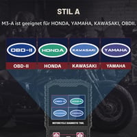 Diagnostické zariadenie na motocykle LUTIFIX M3-A, čítačka chybových kódov OBD2, kompatibilná s Honda, Yamaha, Kawasaki, s voltmetrom 5