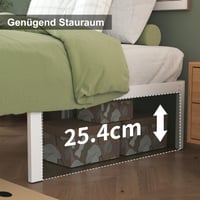 Kovový rám postele Lutown-Teen 140x190 cm, biely, s lamelovým roštom, výška 30,5 cm — veľký škrabanec, bez návodu (stav: pozri 2. obrázok) 13