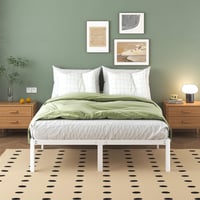 Kovový rám postele Lutown-Teen 140x190 cm, biely, s lamelovým roštom, výška 30,5 cm — veľký škrabanec, bez návodu (stav: pozri 2. obrázok) 15