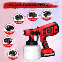 Lutranstra Akkumulátoros Festékszóró Rendszer 5 Réz Fúvókával, 2x2000mAh Akkumulátorral, 1000ml Tartállyal Kerítéshez, Falhoz, Bútorhoz 3