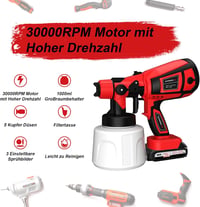 Lutranstra Akkumulátoros Festékszóró Rendszer 5 Réz Fúvókával, 2x2000mAh Akkumulátorral, 1000ml Tartállyal Kerítéshez, Falhoz, Bútorhoz 2