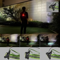LuTuo Futólámpa 500 Lumen - USB Tölthető Mellkaslámpa 90° Állítható Fejjel, Vízálló LED Sportlámpa 360° Fényvisszaverővel Futáshoz, Horgásza 9