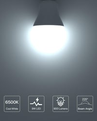 LUTW E27 LED izzó 9W 6500K hideg fehér 900 lm 3 db csomag 3