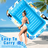 Saltea gonflabilă de apă LUVTOY pentru piscină 180x120 cm - Saltea plutitoare albastră pentru copii și adulți - Jucărie mare pentru piscină, saltea de relaxare pentru vară 8