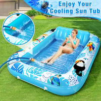 Saltea gonflabilă de apă LUVTOY pentru piscină 180x120 cm - Saltea plutitoare albastră pentru copii și adulți - Jucărie mare pentru piscină, saltea de relaxare pentru vară 3