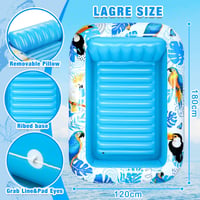 Saltea gonflabilă de apă LUVTOY pentru piscină 180x120 cm - Saltea plutitoare albastră pentru copii și adulți - Jucărie mare pentru piscină, saltea de relaxare pentru vară 6