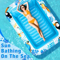 Saltea gonflabilă de apă LUVTOY pentru piscină 180x120 cm - Saltea plutitoare albastră pentru copii și adulți - Jucărie mare pentru piscină, saltea de relaxare pentru vară 9