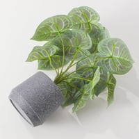 LUWENER Műnövény Dekorációs Zöld Leveles Növény 35 cm Irodai Fürdőszobai Lakberendezés 8