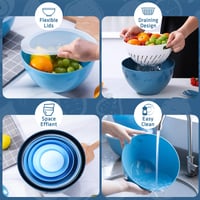 Sada misiek na miešanie Luxear s viečkami, 15-dielna, 0,2-6,5 l, súprava šalátových mís 7