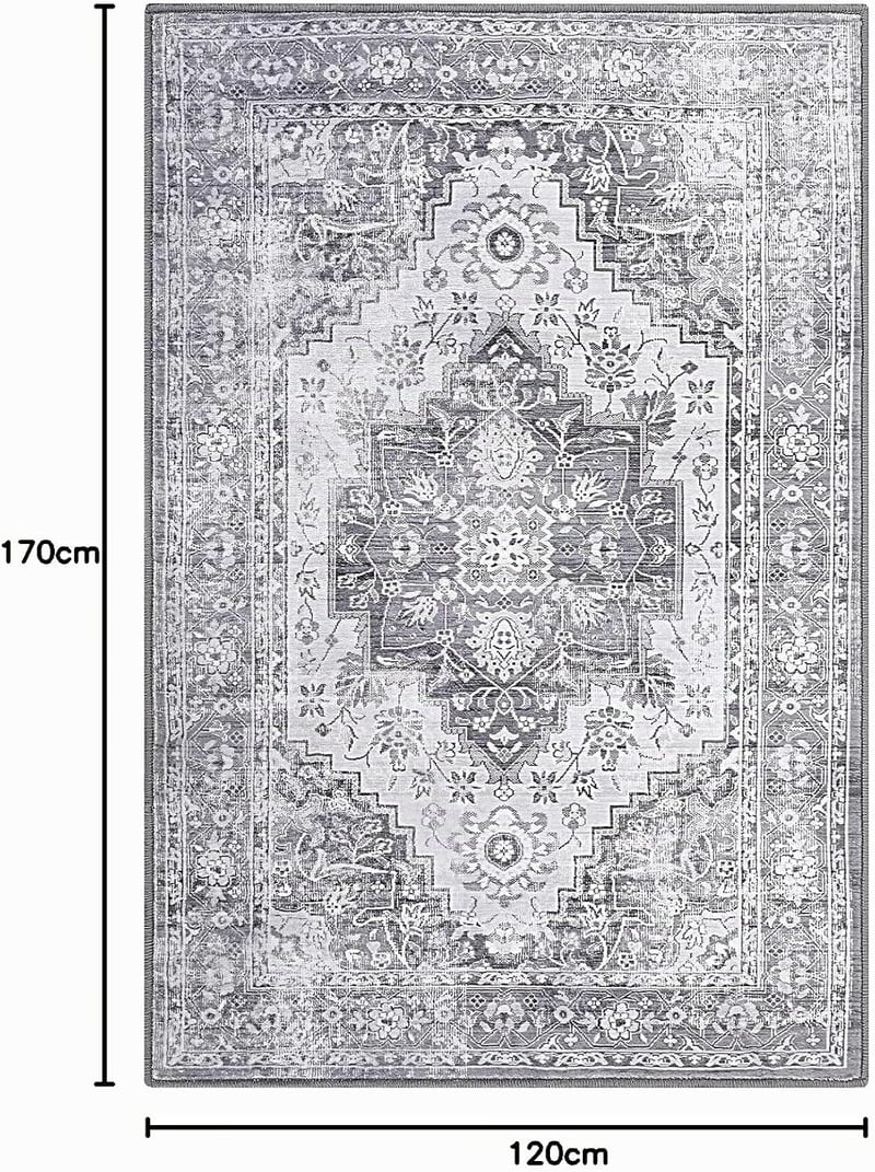 LuxFocus Keleti hatású szőnyeg 120x170 cm, mosható, csúszásgátló, puha nappaliba és étkezőbe, szürke