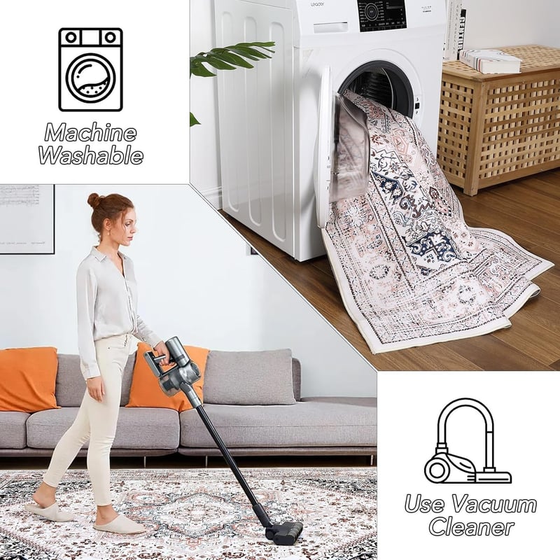 LuxFocus Vintage Futó Szőnyeg 60x230cm Rózsaszín Mosható Csúszásmentes
