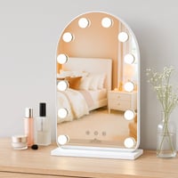 LUXFURNI Hollywood Ívelt LED Tükör Sminkasztalhoz, 52 cm, Világítós Öltözőtükör 1