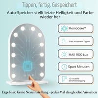 LUXFURNI Hollywood Ívelt LED Tükör Sminkasztalhoz, 52 cm, Világítós Öltözőtükör 4