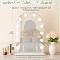 LUXFURNI Hollywood Ívelt LED Tükör Sminkasztalhoz, 52 cm, Világítós Öltözőtükör 2
