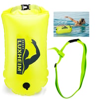 Geamandură de înot LUXHEIM 28L cu sac uscat, dublă cameră de aer gonflabilă, pentru înot în ape deschise, triatlon, geamandură de tractare impermeabilă din PVC 1