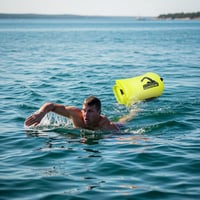 Geamandură de înot LUXHEIM 28L cu sac uscat, dublă cameră de aer gonflabilă, pentru înot în ape deschise, triatlon, geamandură de tractare impermeabilă din PVC 2