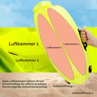 Geamandură de înot LUXHEIM 28L cu sac uscat, dublă cameră de aer gonflabilă, pentru înot în ape deschise, triatlon, geamandură de tractare impermeabilă din PVC 7