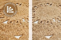 Covor rotund din iută LUXOR living Balo – Covor Boho țesut manual din iută și bumbac, reversibil – Pentru living, hol și dormitor – Natur, Ø 60 cm 5