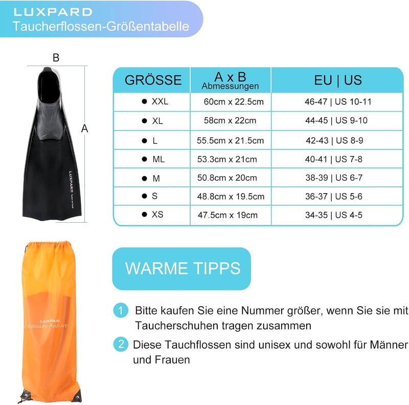 LUXPARD Kényelmes Snorkel Úszófin Felnőtteknek 34/35