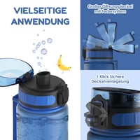 Luyiilo Sticlă pentru copii 500 ml, anti-scurgere, fără BPA, cu infuzor pentru fructe, pentru școală, drumeții și băuturi carbogazoase, Albastru 3