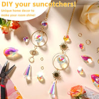 Luzoybo 240 darabos Napfénytörő Készlet DIY Kristály Suncatcher Felnőtteknek Prizma Szivárvány - Gold 8