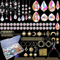 Luzoybo 240 darabos Napfénytörő Készlet DIY Kristály Suncatcher Felnőtteknek Prizma Szivárvány - Gold 1